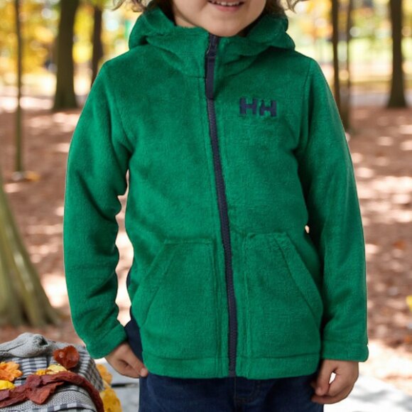 HELLY HANSEN Treasure Midlayer Hooded Fleece Jacket in Malachite Kids 5 - Picture 1 of 8